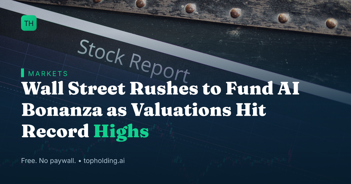 Wall Street Rushes to Fund AI Bonanza as Valuations Hit Record Highs