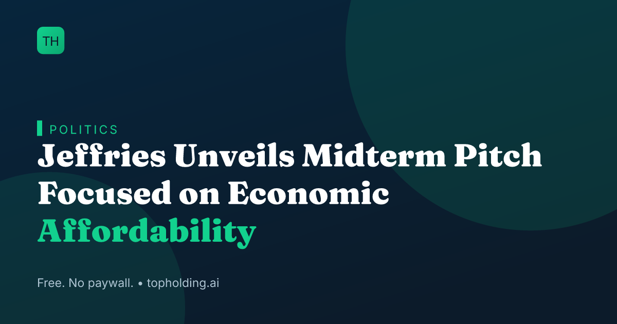 Jeffries Unveils Midterm Pitch Focused on Economic Affordability