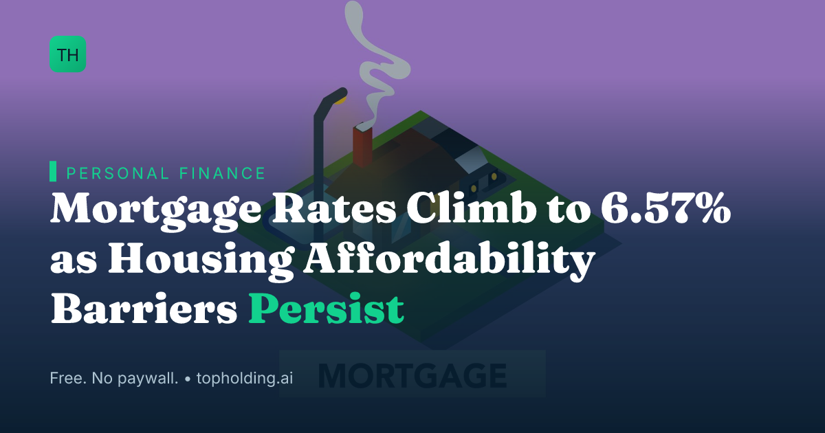 Mortgage Rates Climb to 6.57% as Housing Affordability Barriers Persist