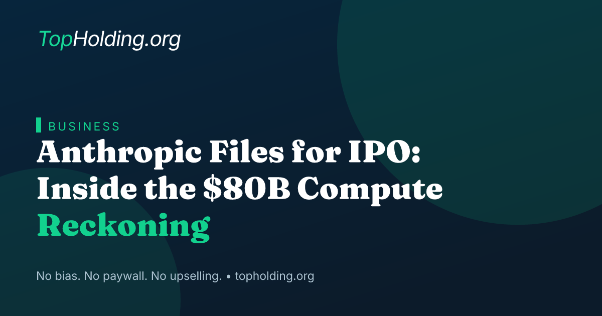 Anthropic Files for IPO: Inside the $80B Compute Reckoning