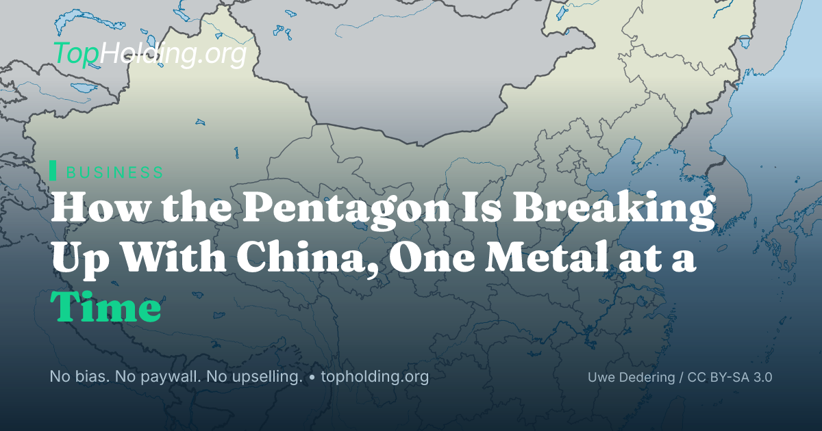 How the Pentagon Is Breaking Up With China, One Metal at a Time