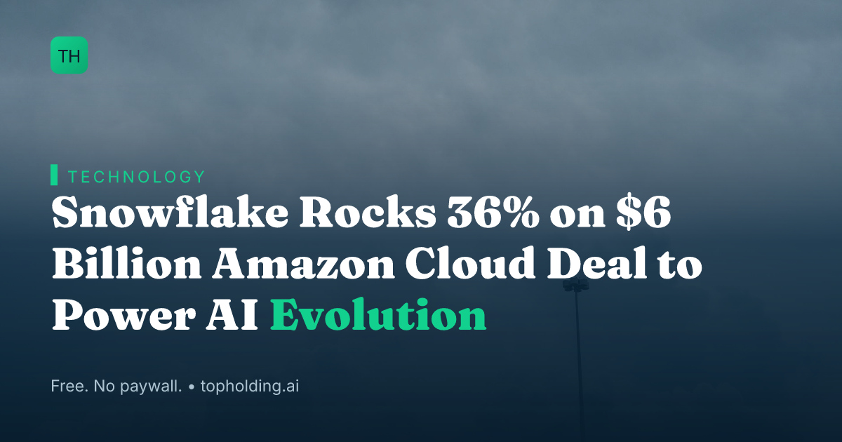 Snowflake Rocks 36% on $6 Billion Amazon Cloud Deal to Power AI Evolution