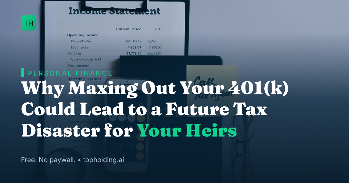 Why Maxing Out Your 401(k) Could Lead to a Future Tax Disaster for Your Heirs