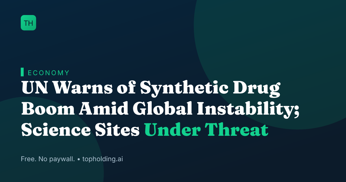 UN Warns of Synthetic Drug Boom Amid Global Instability; Science Sites Under Threat