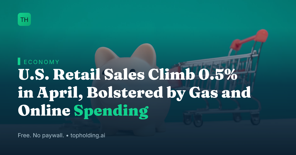 U.S. Retail Sales Climb 0.5% in April, Bolstered by Gas and Online Spending