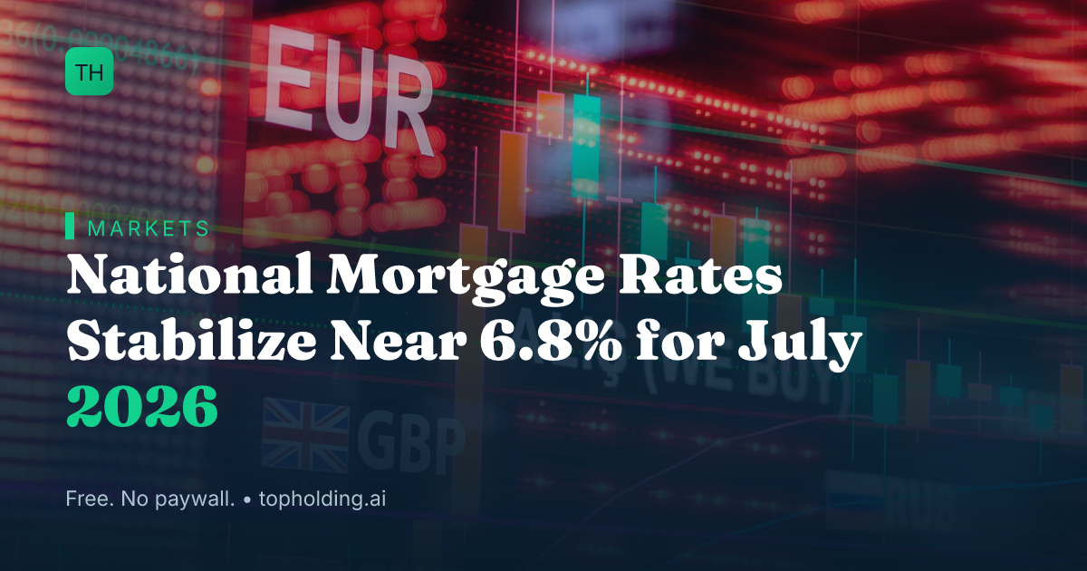 National Mortgage Rates Stabilize Near 6.8% for July 2026