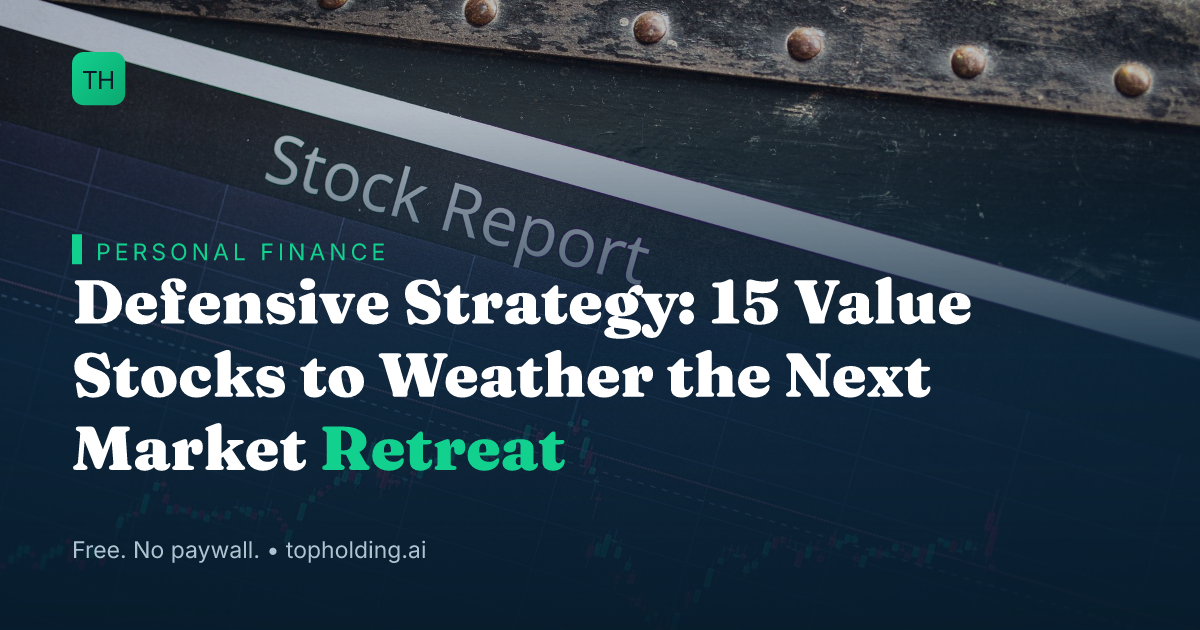 Defensive Strategy: 15 Value Stocks to Weather the Next Market Retreat