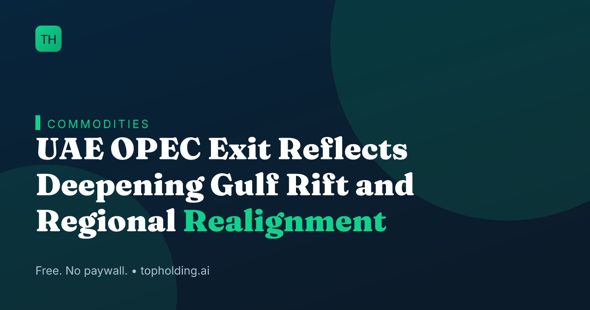 UAE OPEC Exit Reflects Deepening Gulf Rift and Regional Realignment