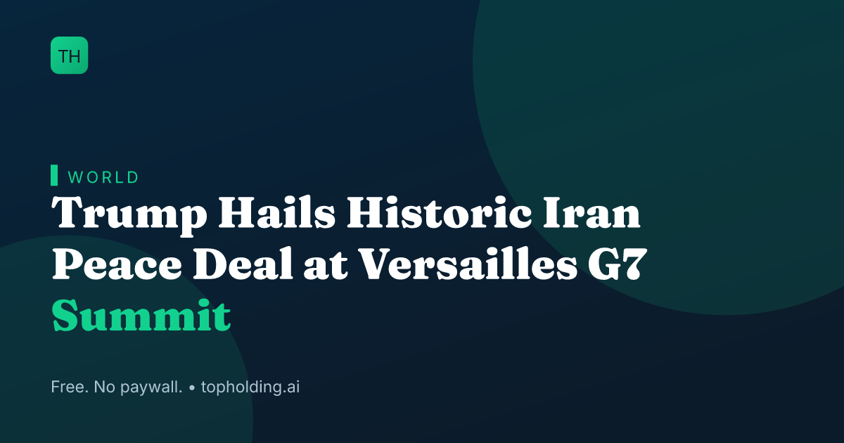 Trump Hails Historic Iran Peace Deal at Versailles G7 Summit