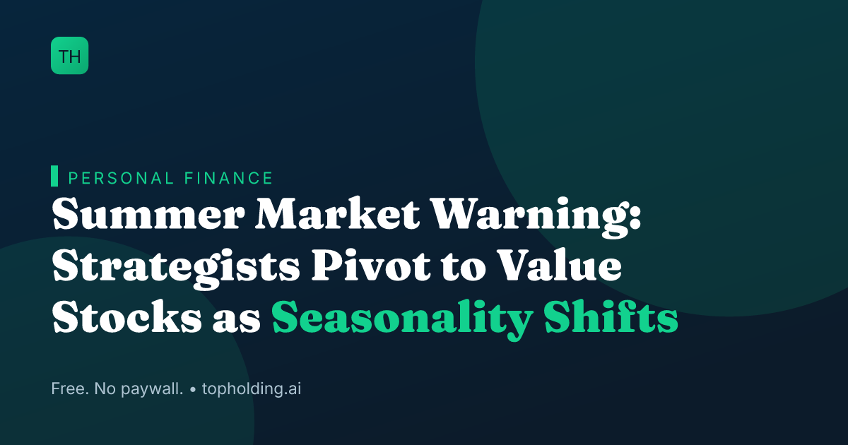 Summer Market Warning: Strategists Pivot to Value Stocks as Seasonality Shifts
