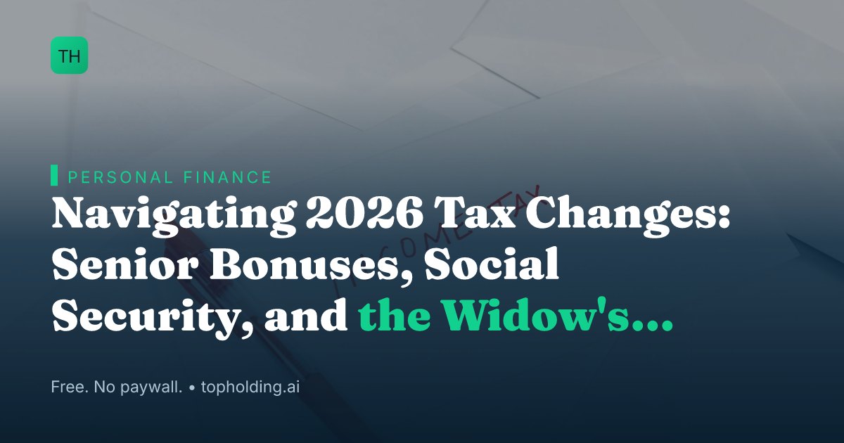 Navigating 2026 Tax Changes: Senior Bonuses, Social Security, and the Widow's Penalty
