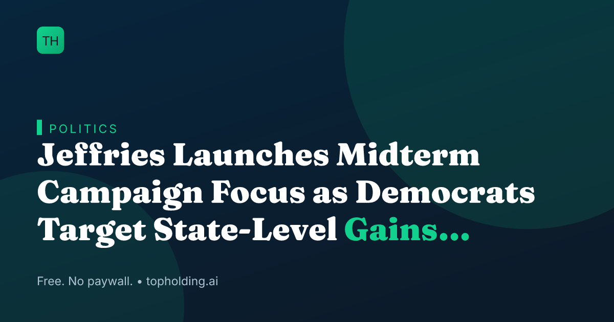 Jeffries Launches Midterm Campaign Focus as Democrats Target State-Level Gains Airways