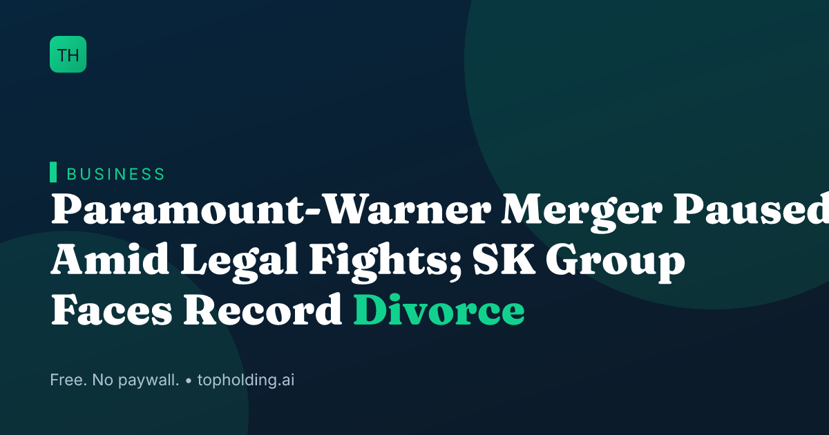 Paramount-Warner Merger Paused Amid Legal Fights; SK Group Faces Record Divorce
