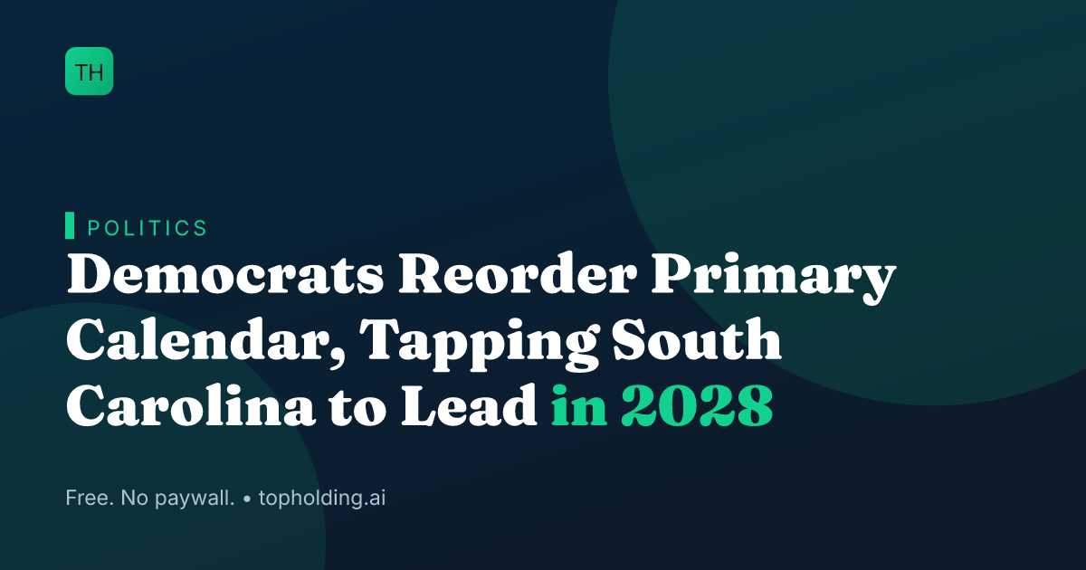 Democrats Reorder Primary Calendar, Tapping South Carolina to Lead in 2028