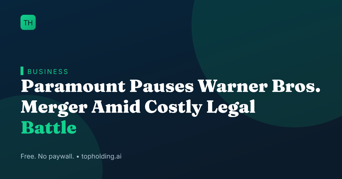 Paramount Pauses Warner Bros. Merger Amid Costly Legal Battle