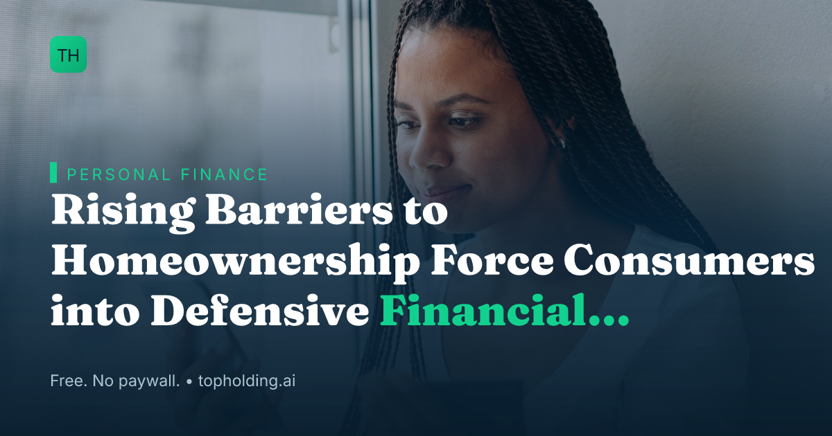 Rising Barriers to Homeownership Force Consumers into Defensive Financial Strategies