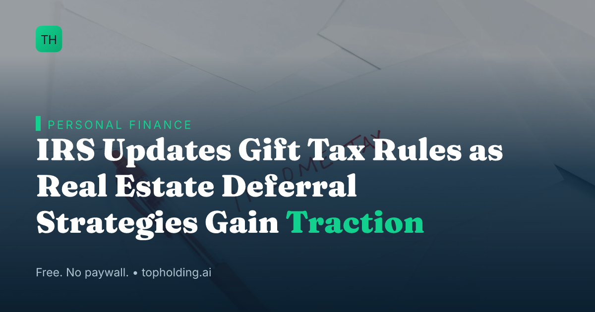 IRS Updates Gift Tax Rules as Real Estate Deferral Strategies Gain Traction