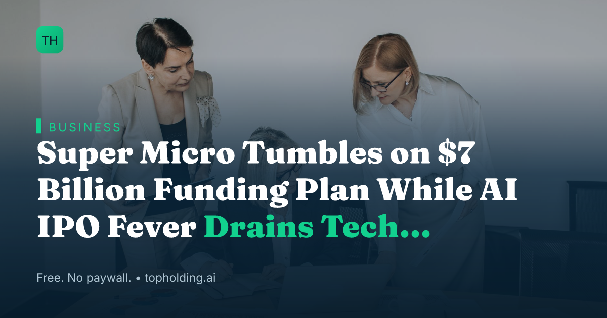 Super Micro Tumbles on $7 Billion Funding Plan While AI IPO Fever Drains Tech Liquidity