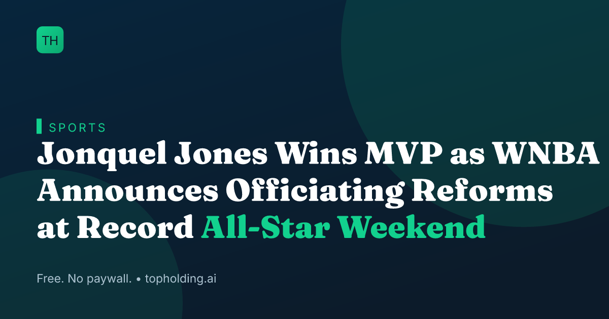 Jonquel Jones Wins MVP as WNBA Announces Officiating Reforms at Record All-Star Weekend