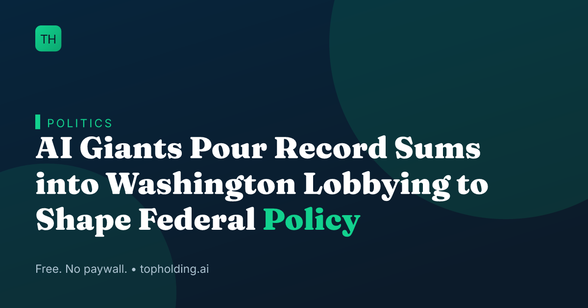 AI Giants Pour Record Sums into Washington Lobbying to Shape Federal Policy