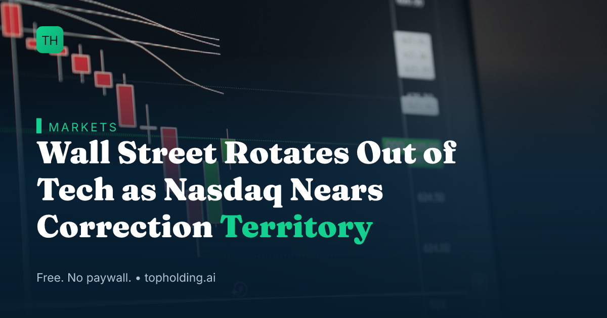 Wall Street Rotates Out of Tech as Nasdaq Nears Correction Territory