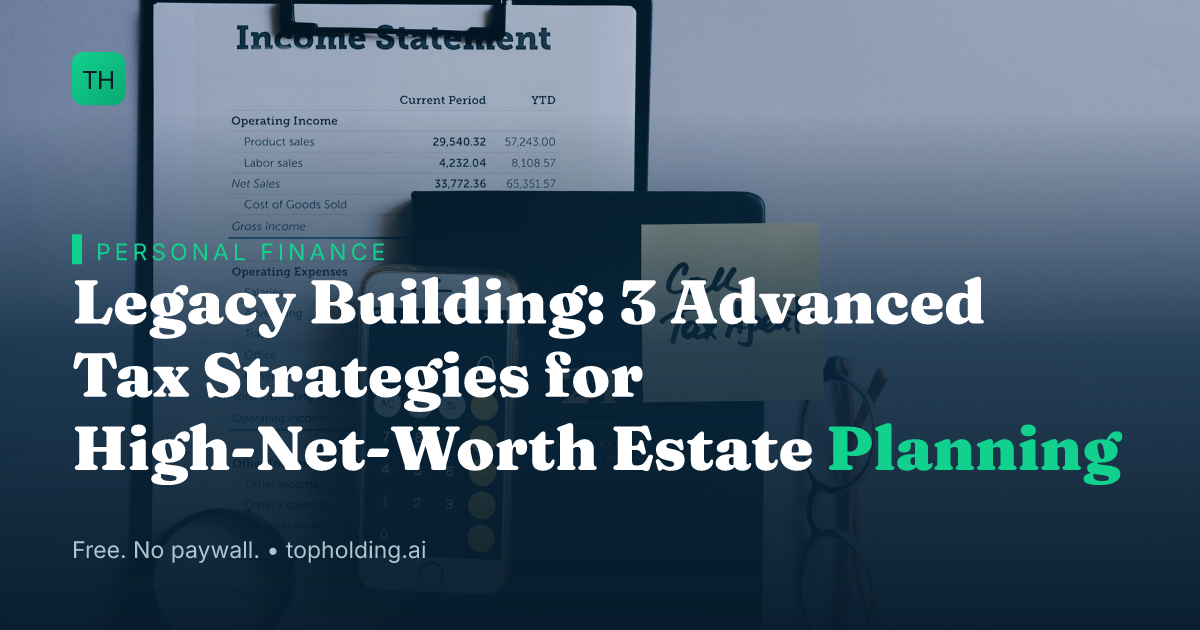 Legacy Building: 3 Advanced Tax Strategies for High-Net-Worth Estate Planning