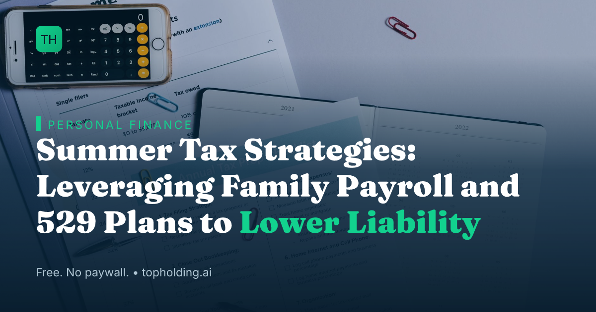 Summer Tax Strategies: Leveraging Family Payroll and 529 Plans to Lower Liability