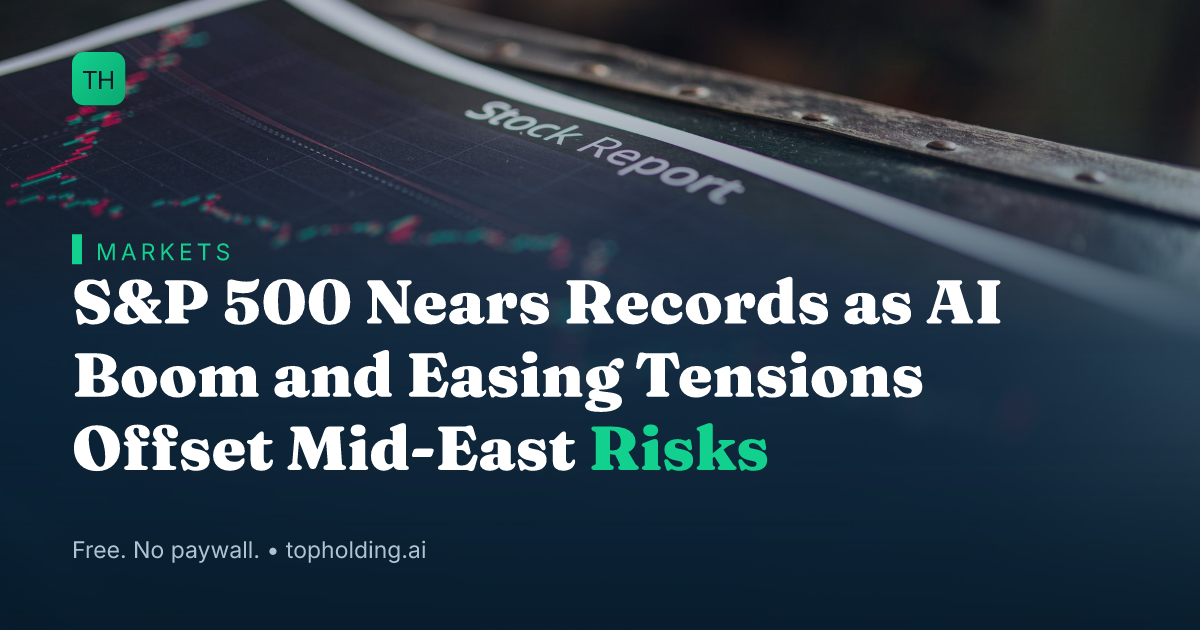 S&P 500 Nears Records as AI Boom and Easing Tensions Offset Mid-East Risks