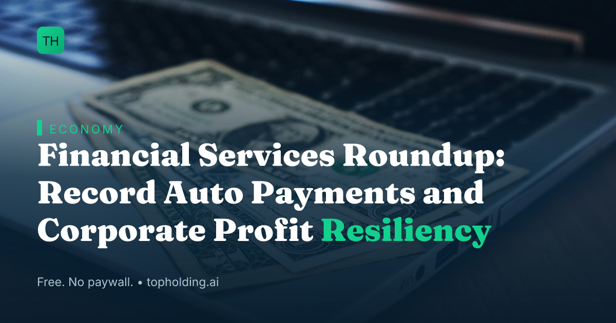 Financial Services Roundup: Record Auto Payments and Corporate Profit Resiliency