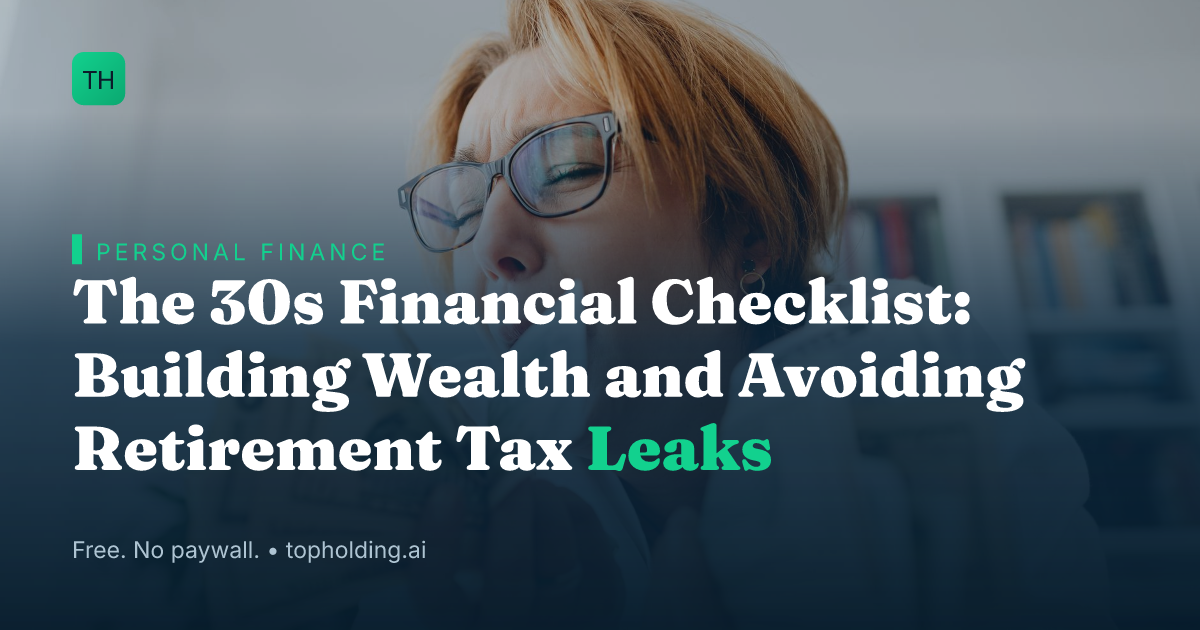 The 30s Financial Checklist: Building Wealth and Avoiding Retirement Tax Leaks
