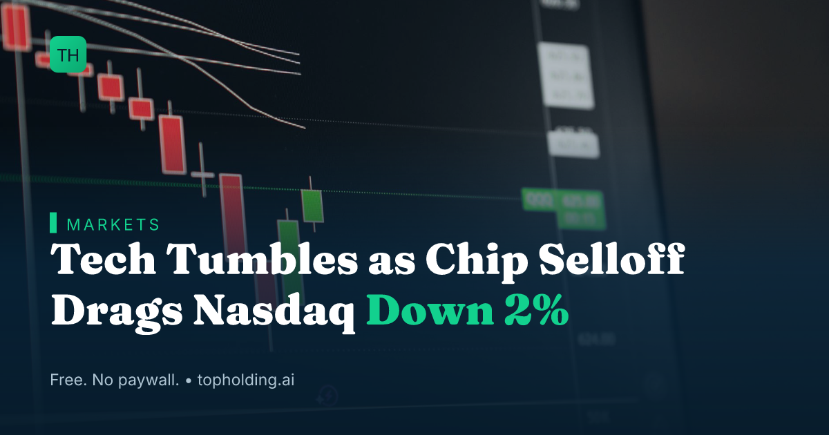 Tech Tumbles as Chip Selloff Drags Nasdaq Down 2%