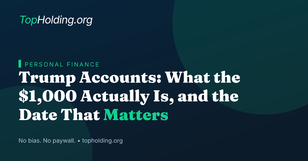 Trump Accounts: What the $1,000 Actually Is, and the Date That Matters
