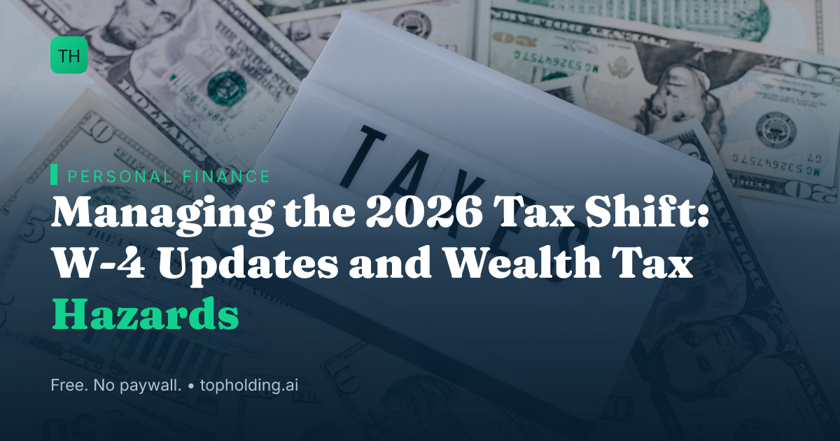 Managing the 2026 Tax Shift: W-4 Updates and Wealth Tax Hazards