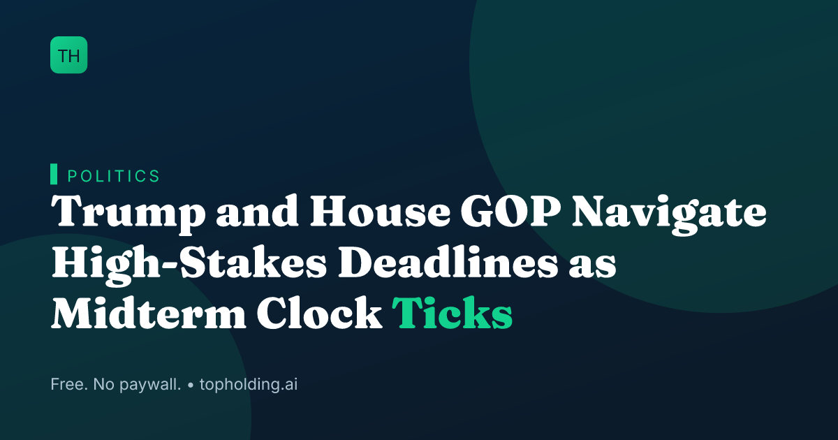 Trump and House GOP Navigate High-Stakes Deadlines as Midterm Clock Ticks