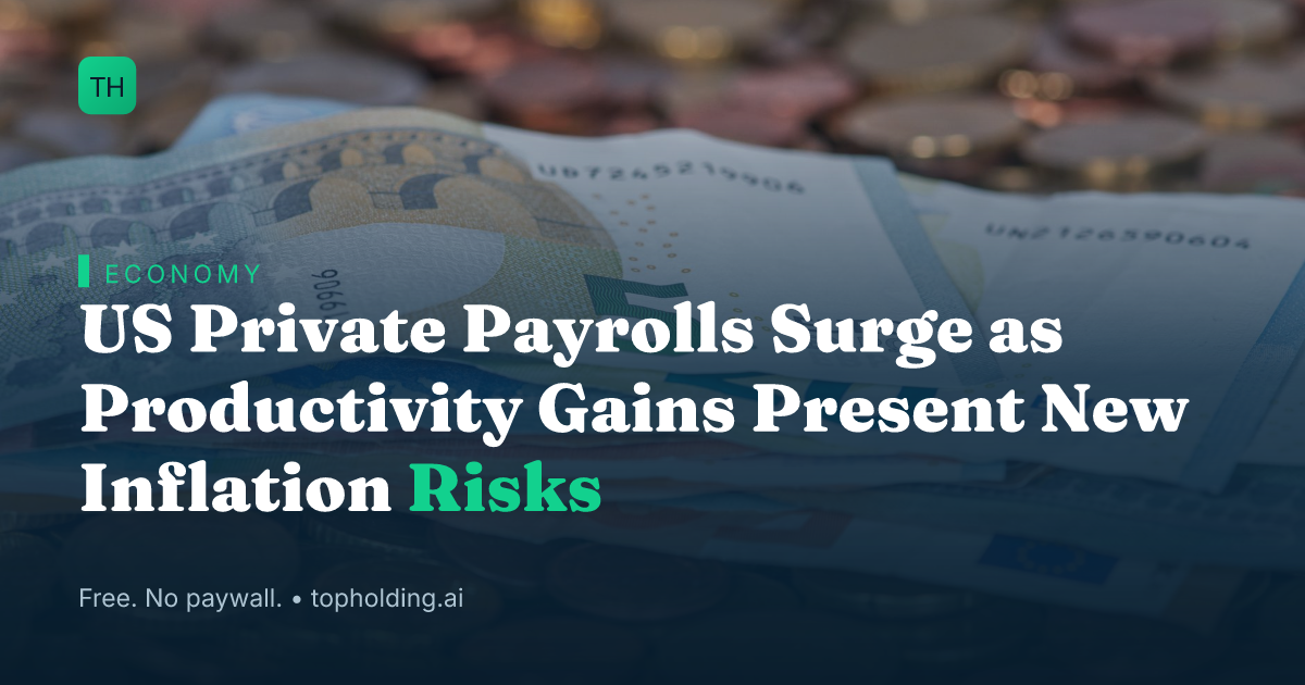 US Private Payrolls Surge as Productivity Gains Present New Inflation Risks
