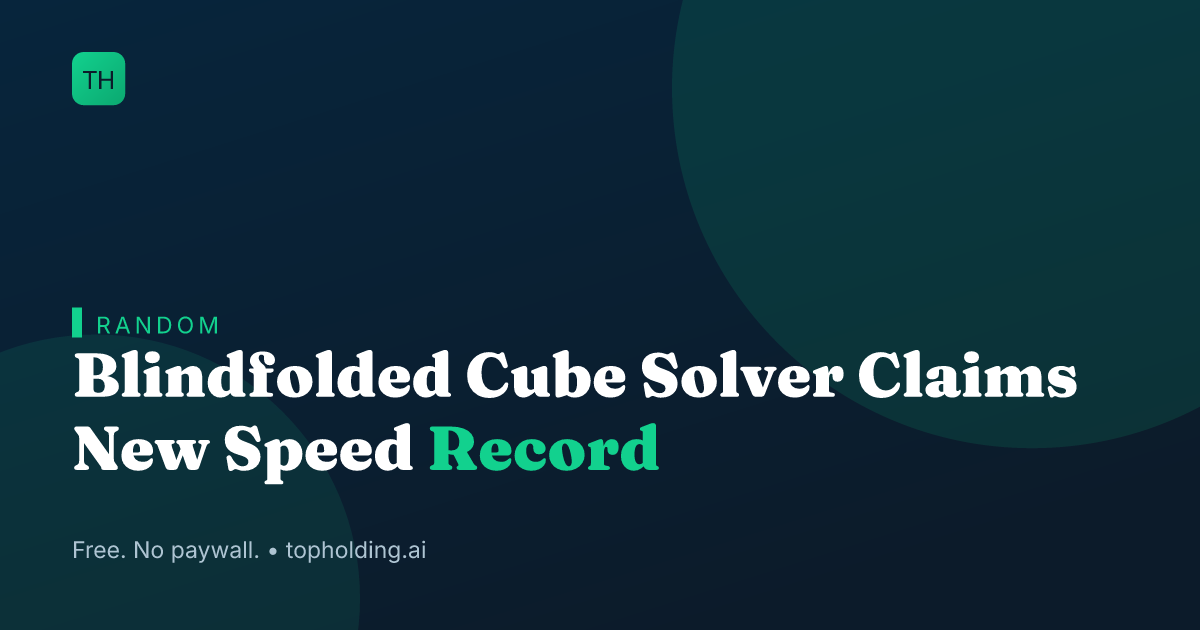 Blindfolded Cube Solver Claims New Speed Record