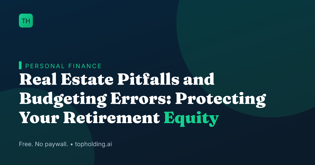 Real Estate Pitfalls and Budgeting Errors: Protecting Your Retirement Equity