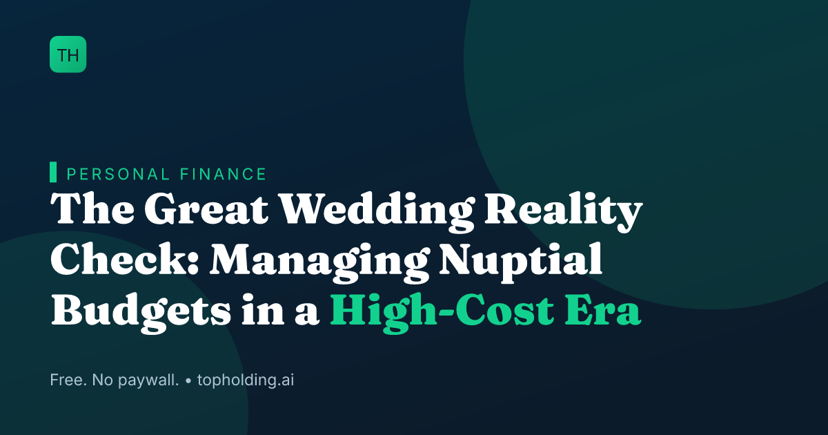 The Great Wedding Reality Check: Managing Nuptial Budgets in a High-Cost Era