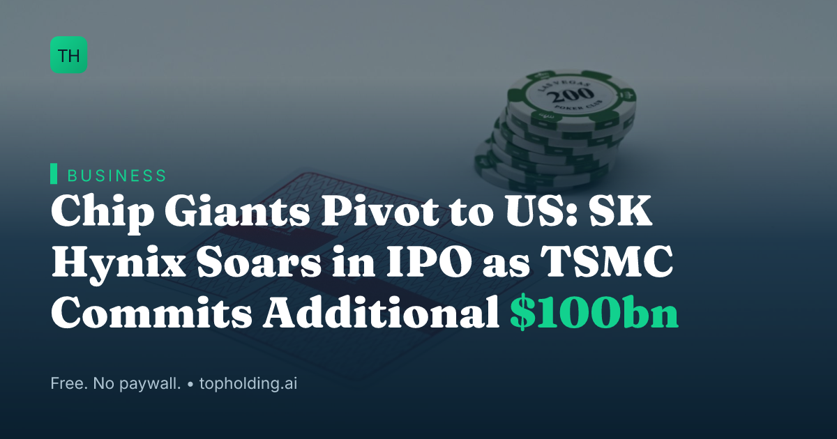Chip Giants Pivot to US: SK Hynix Soars in IPO as TSMC Commits Additional $100bn