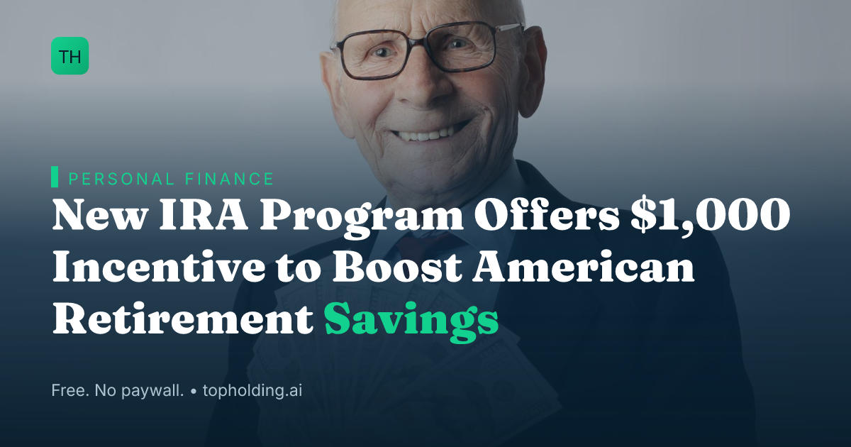 New IRA Program Offers $1,000 Incentive to Boost American Retirement Savings