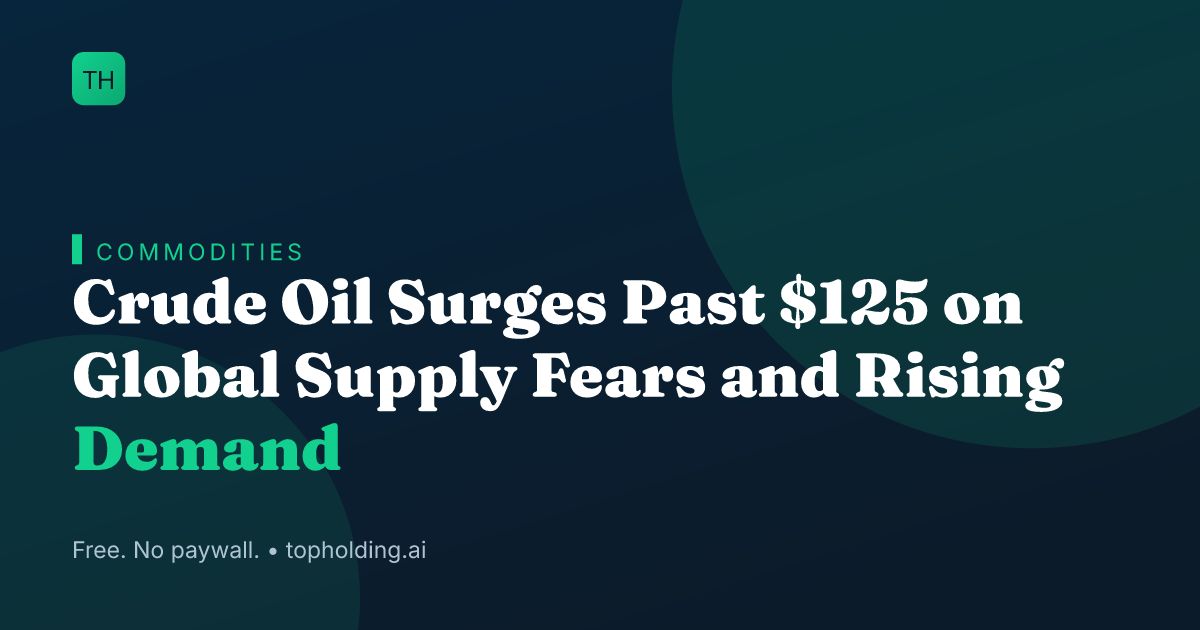 Crude Oil Surges Past $125 on Global Supply Fears and Rising Demand
