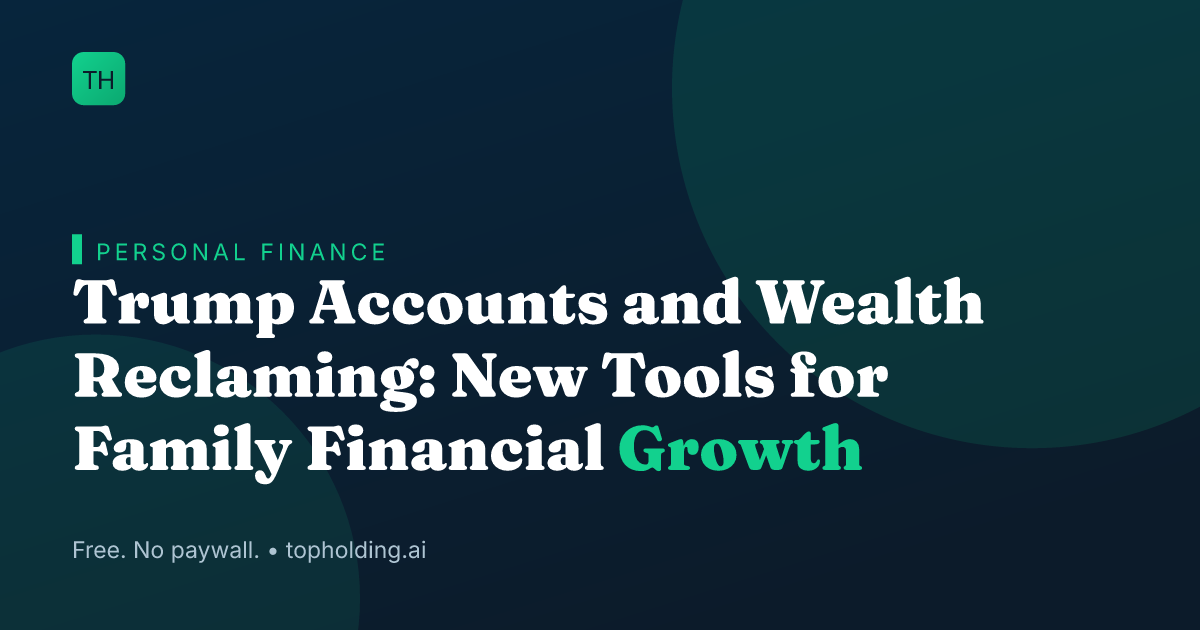 Trump Accounts and Wealth Reclaming: New Tools for Family Financial Growth