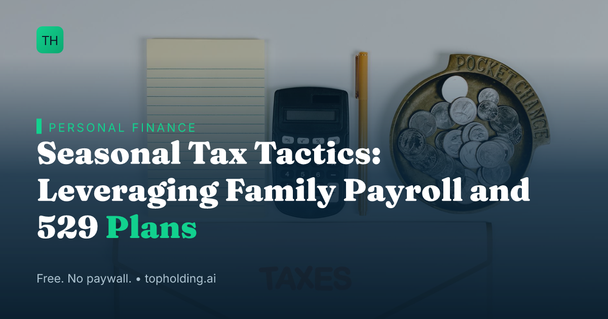 Seasonal Tax Tactics: Leveraging Family Payroll and 529 Plans
