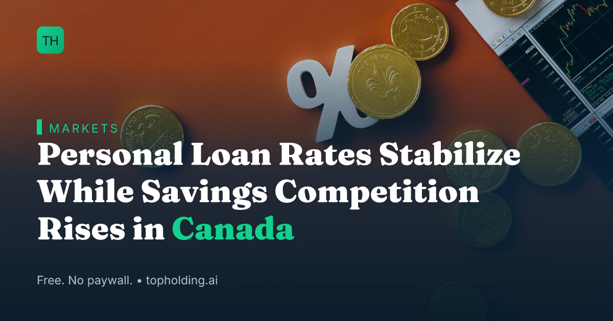 Personal Loan Rates Stabilize While Savings Competition Rises in Canada