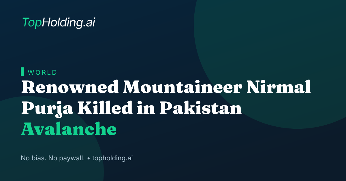 Renowned Mountaineer Nirmal Purja Killed in Pakistan Avalanche