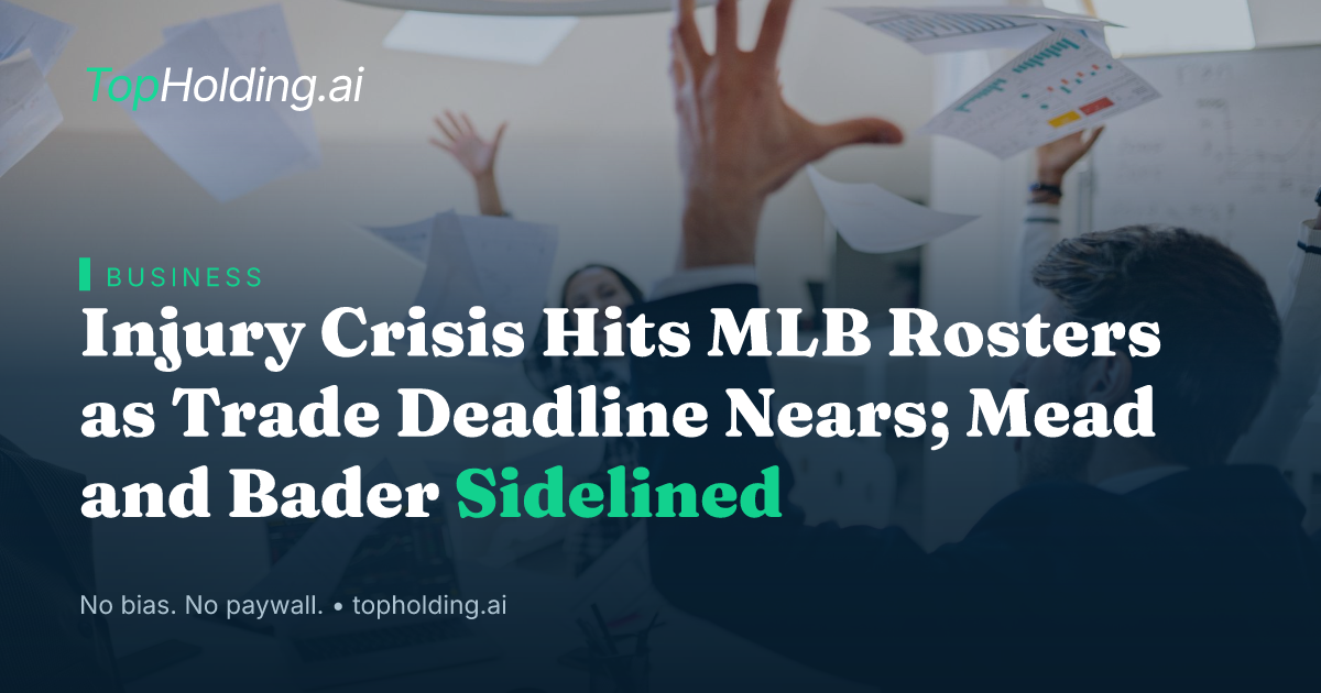 Injury Crisis Hits MLB Rosters as Trade Deadline Nears; Mead and Bader Sidelined