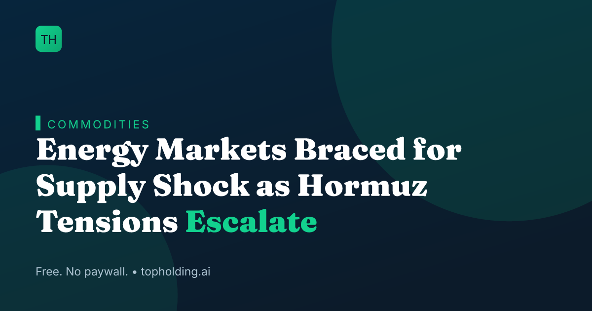 Energy Markets Braced for Supply Shock as Hormuz Tensions Escalate