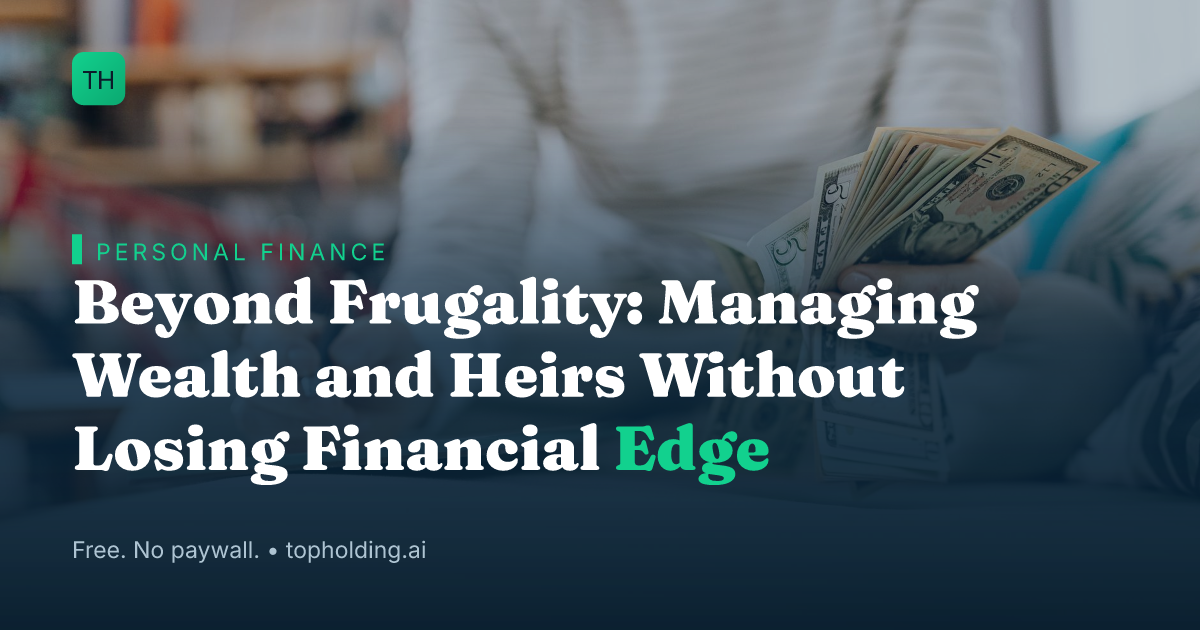Beyond Frugality: Managing Wealth and Heirs Without Losing Financial Edge