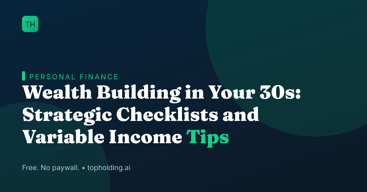 Wealth Building in Your 30s: Strategic Checklists and Variable Income Tips