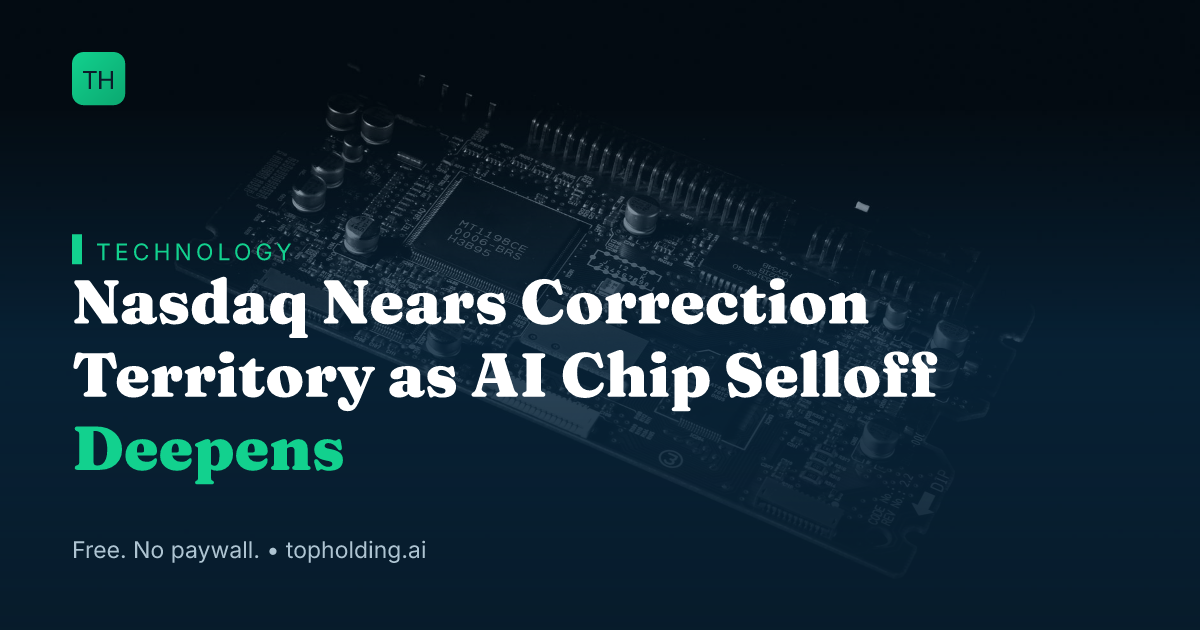 Nasdaq Nears Correction Territory as AI Chip Selloff Deepens